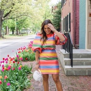 ANTONIO MELANI Multicolor Striped Mini Dress